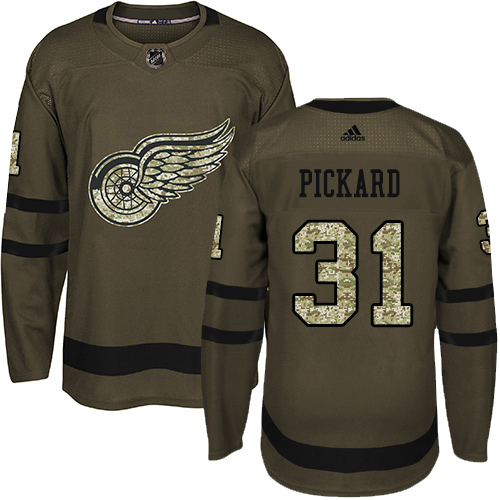 Adidas Red Wings #31 Calvin Pickard Green Salute to Service Stitched Youth NHL Jersey